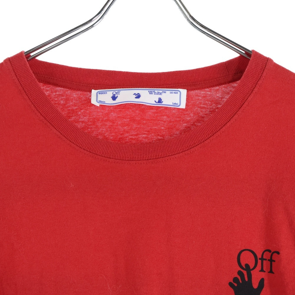 OFF-WHITE(オフホワイト) スプレープリント 長袖Tシャツ ロンT カットソー レッド OMAB001S21JER005
