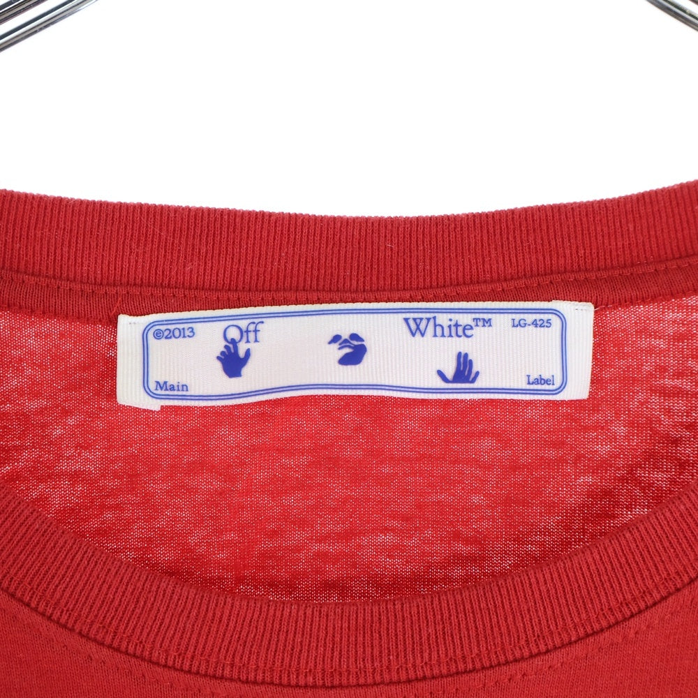 OFF-WHITE(オフホワイト) スプレープリント 長袖Tシャツ ロンT カットソー レッド OMAB001S21JER005
