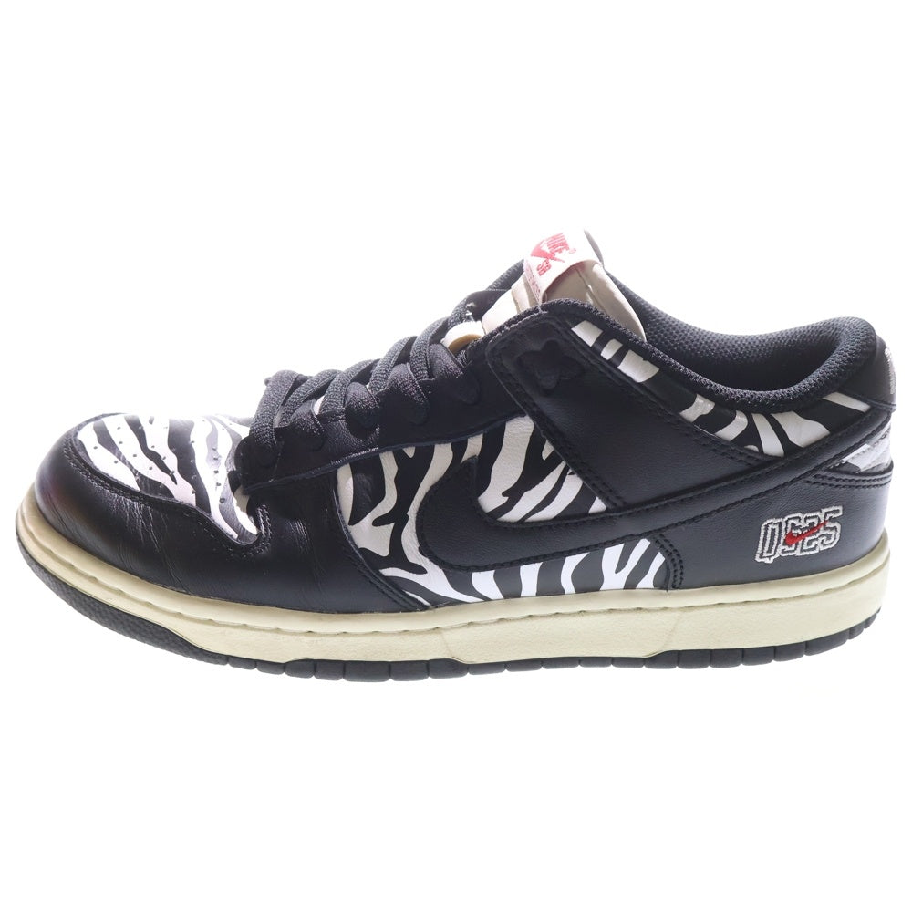 NIKE(ナイキ) ×QUARTER SNACKS SB DUNK LOW ZEBRA CAKE クウォータースナックス ダンク ゼブラケーキ ローカットスニーカー ブラック/ホワイト US9.5/27.5cm DM3510-001