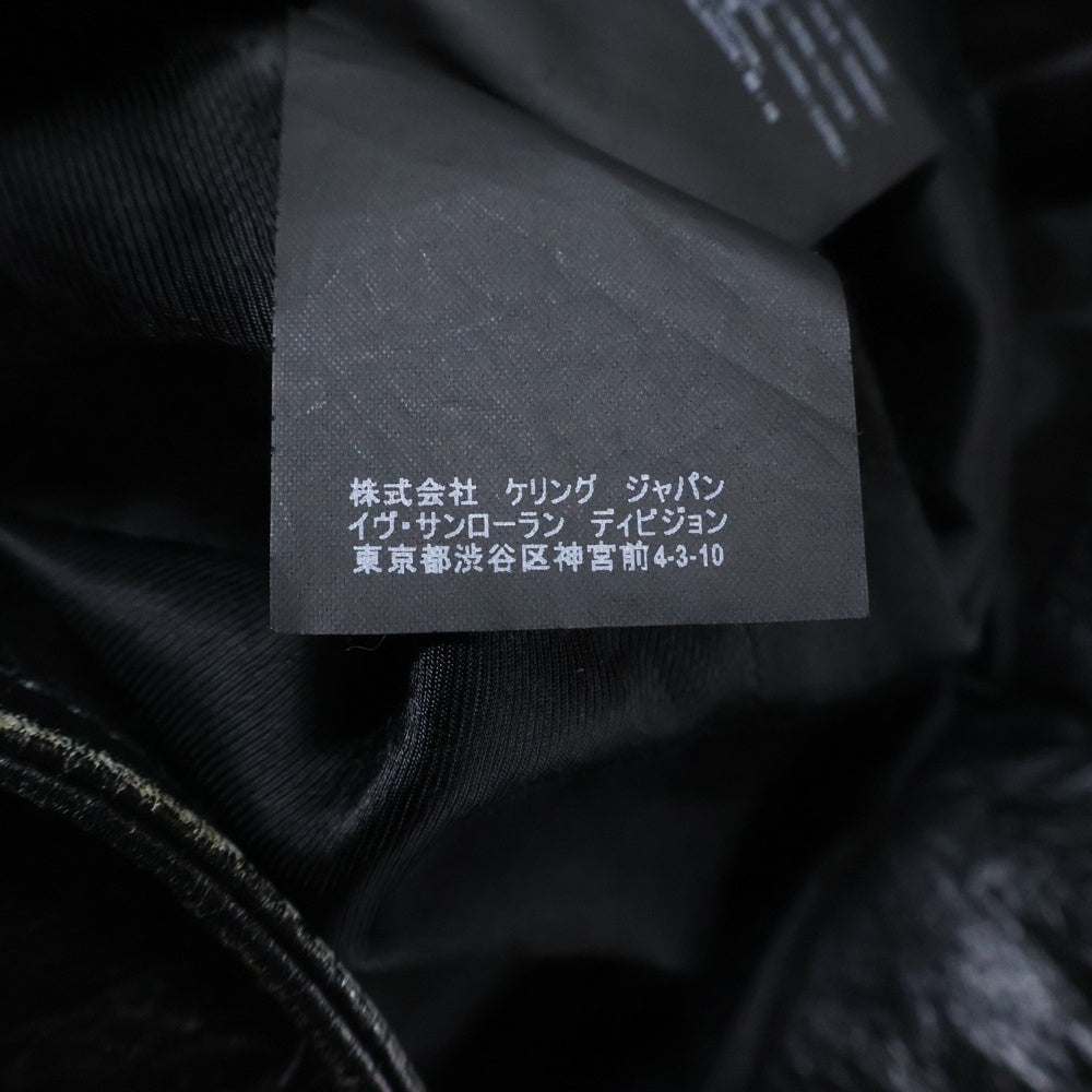 SAINT LAURENT PARIS(サンローランパリ) 17SS L17 ヴィンテージ加工スタープリントライダースレザージャケット ブラック 455923 Y5QD1