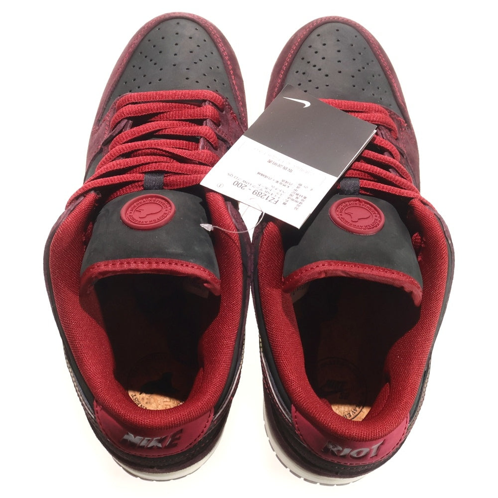 NIKE(ナイキ) ×Riot Skateshop SB DUNK LOW PRO エスビー ダンク ローカットスニーカー シューズ US8/26cm バーガンディ FZ1289-200