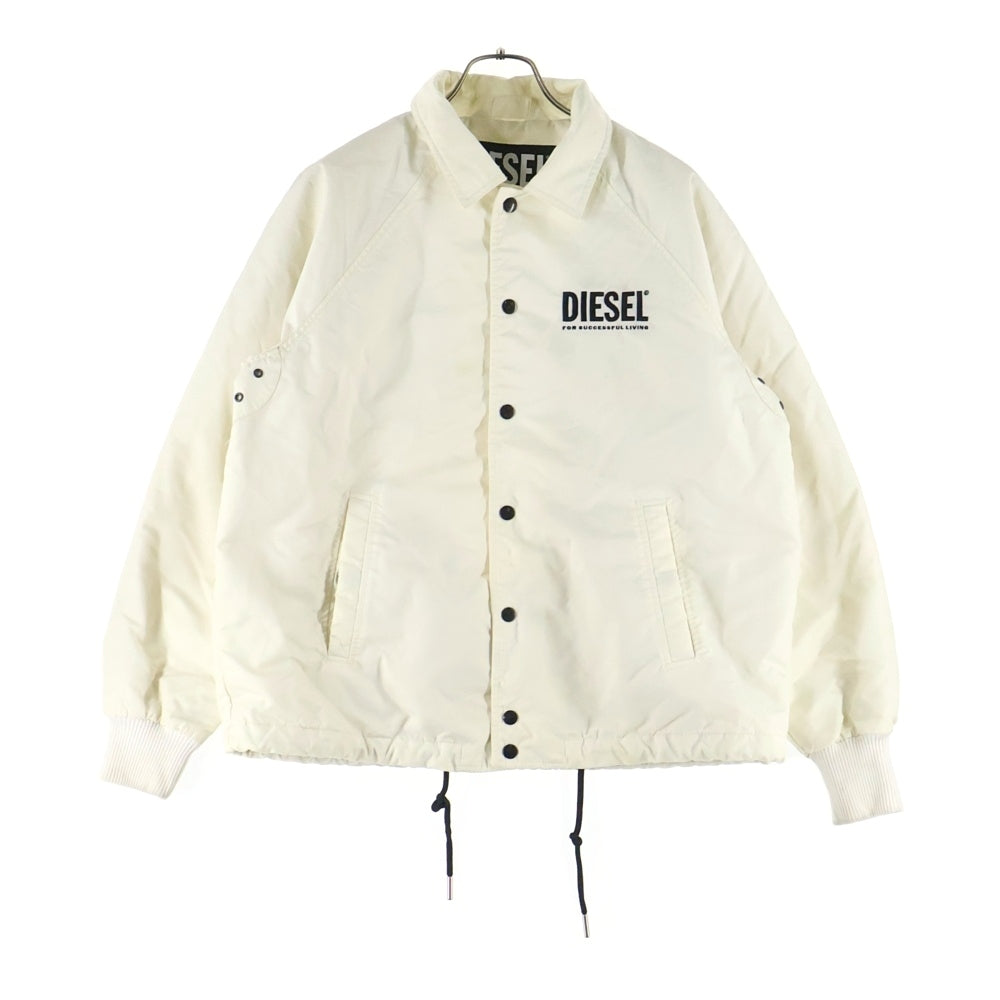 DIESEL(ディーゼル) 19AW ロゴ刺繍 ナイロンコーチジャケット ホワイト