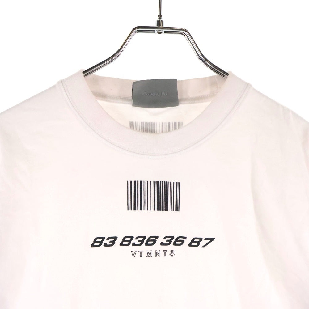 VETEMENTS(ヴェトモン) アームプリント 長袖Tシャツ ロンT カットソー ホワイト VL12TR300W