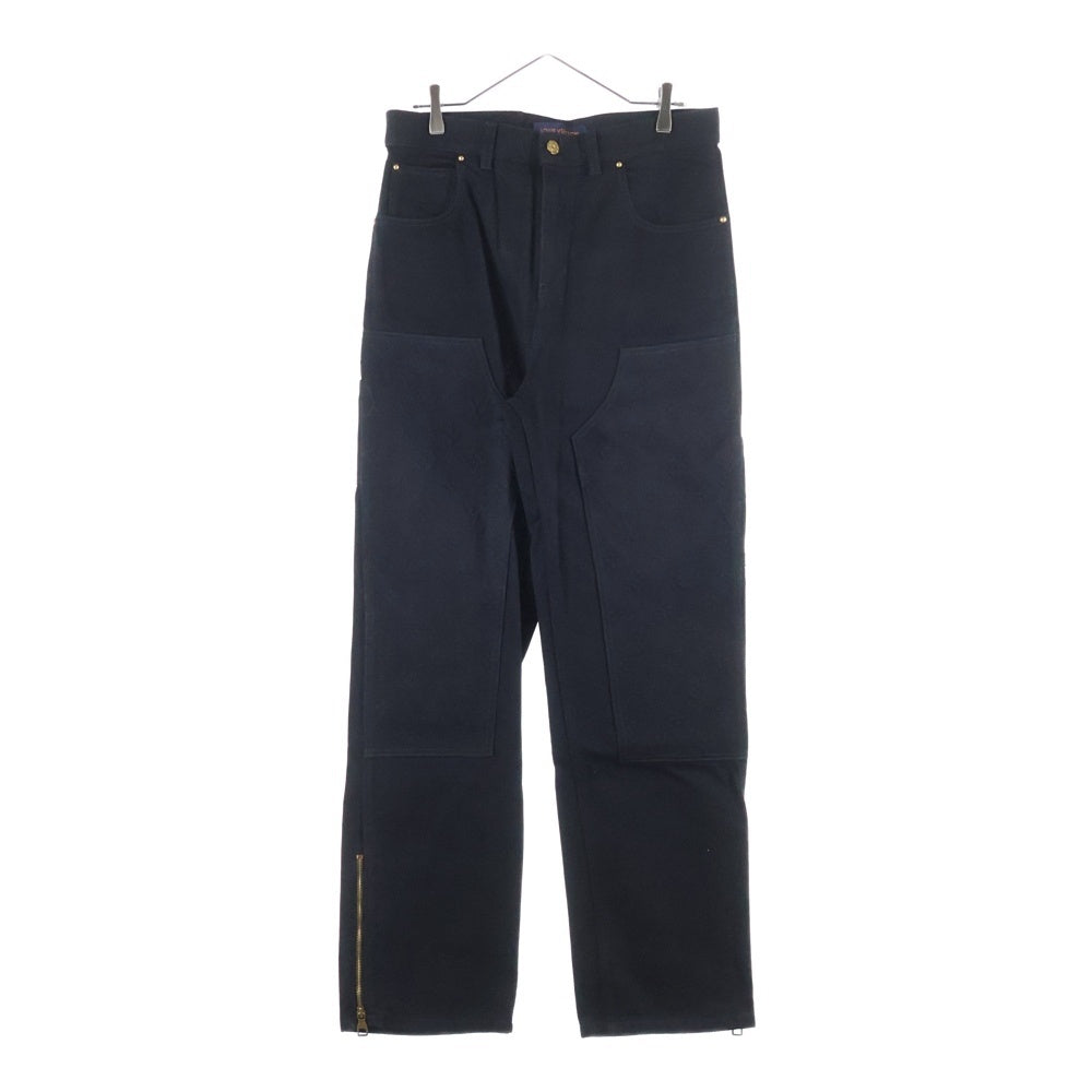 LOUIS VUITTON(ルイヴィトン) 22AW モノグラムディテールカーペンターデニムパンツ ダブルニーデニムパンツ ブラック RM222M OK4 HND10W