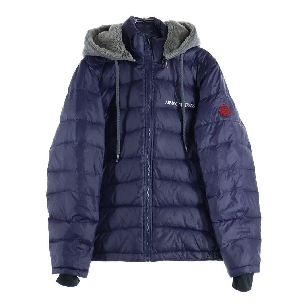 ARMANI JEANS(アルマーニ ジーンズ) フロントロゴ フーディー付きブルゾン パープル