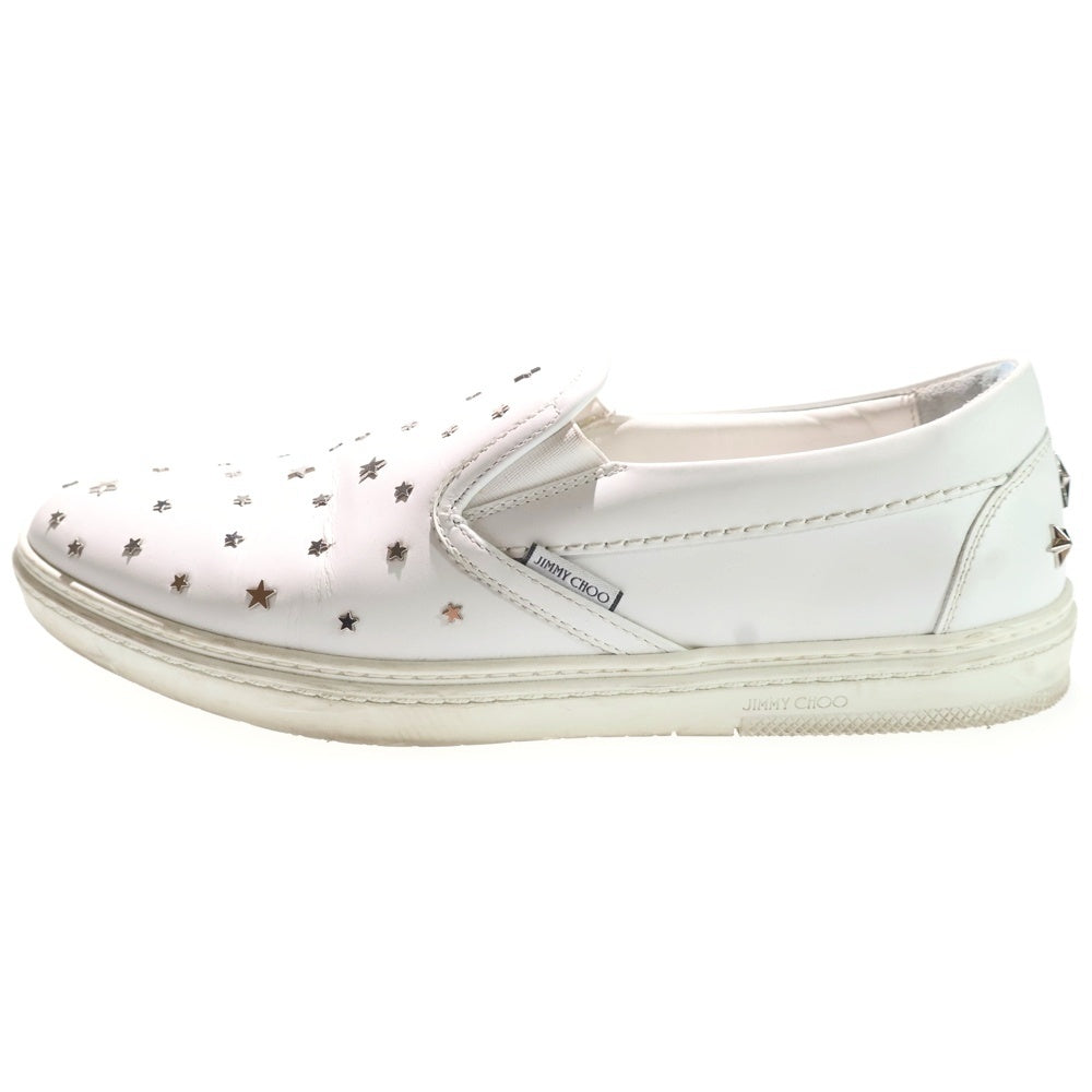 JIMMY CHOO(ジミーチュウ) スタースタッズ ローカットシューズ スリッポン ホワイト
