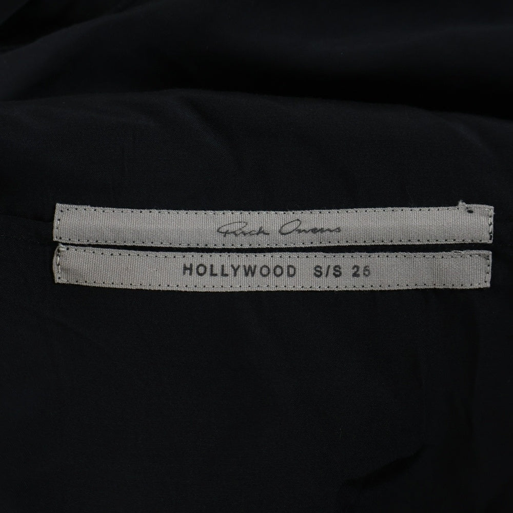 Rick Owens(リックオウエンス) 25SS サテン ドローコード チュニックプルオーバーパーカー フーディー ブラック RR01E5702-SCH