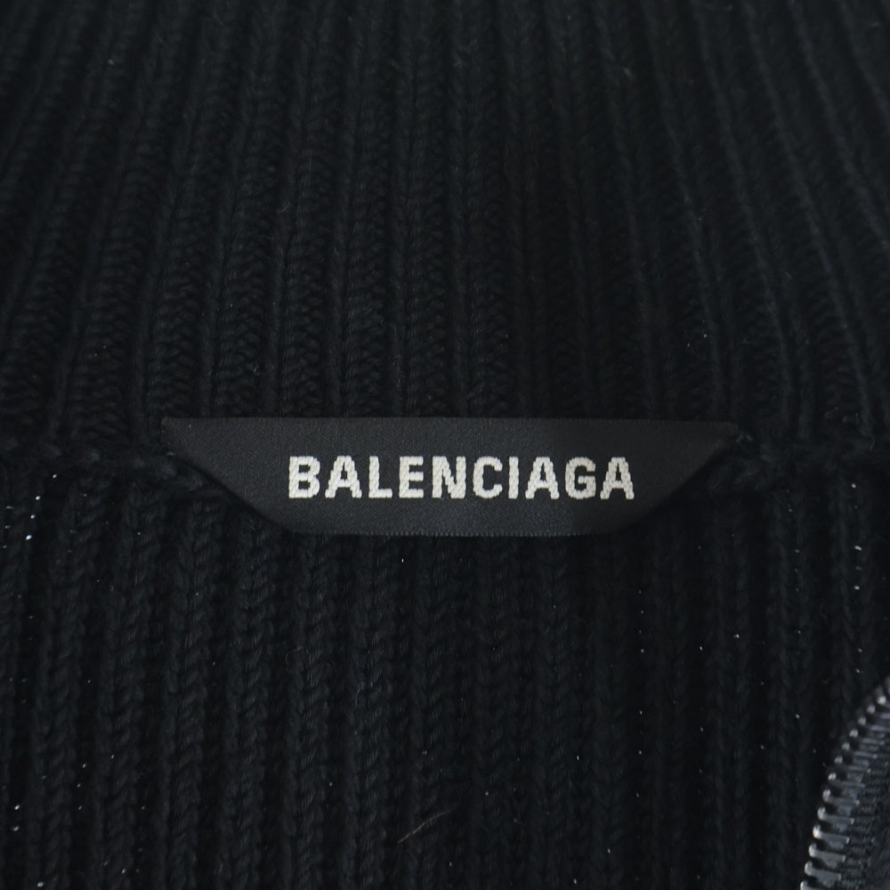 BALENCIAGA(バレンシアガ) 21SS Oversized Knit Zip-Up オーバーサイズニット ジップアップセーター ドライバーズニット ブラック 646486 T3189