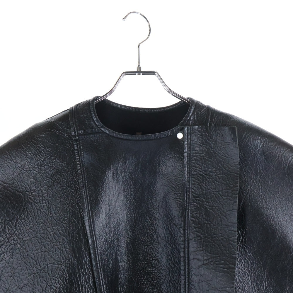 Rick Owens(リックオウエンス) 17AW レザーポンチョ型ジャケット レザージャケット ブラック レディース LI17F4719-LRNEO
