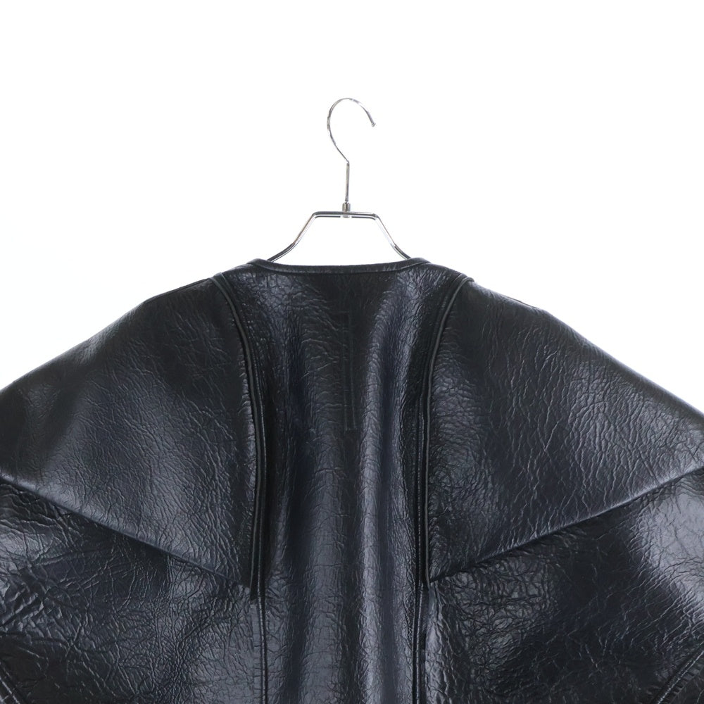 Rick Owens(リックオウエンス) 17AW レザーポンチョ型ジャケット レザージャケット ブラック レディース LI17F4719-LRNEO