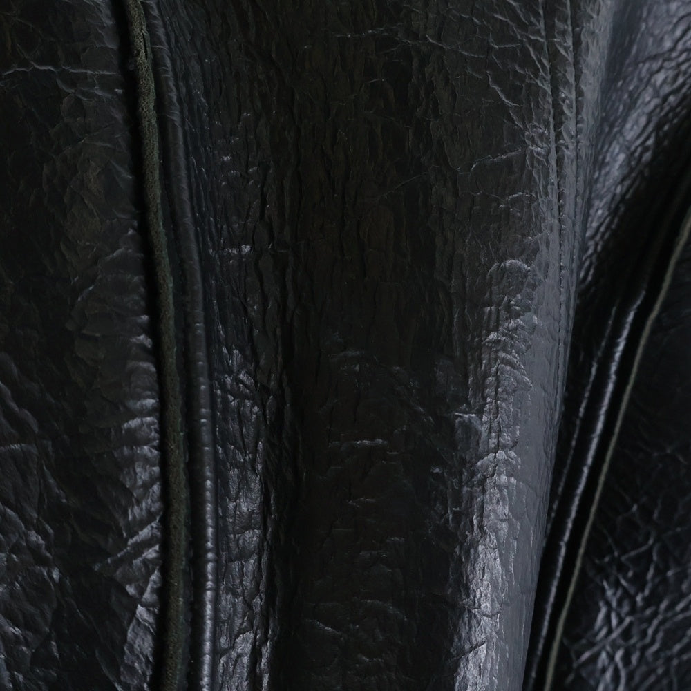 Rick Owens(リックオウエンス) 17AW レザーポンチョ型ジャケット レザージャケット ブラック レディース LI17F4719-LRNEO