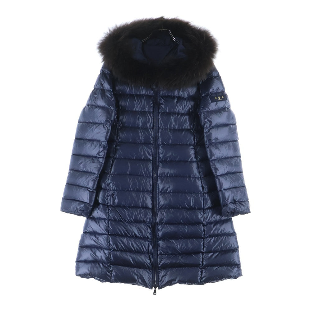 TATRAS(タトラス) リバーシブル ダウンコート ミドル丈 フルジップ ファー ラクーン LTA20A4706 レディース