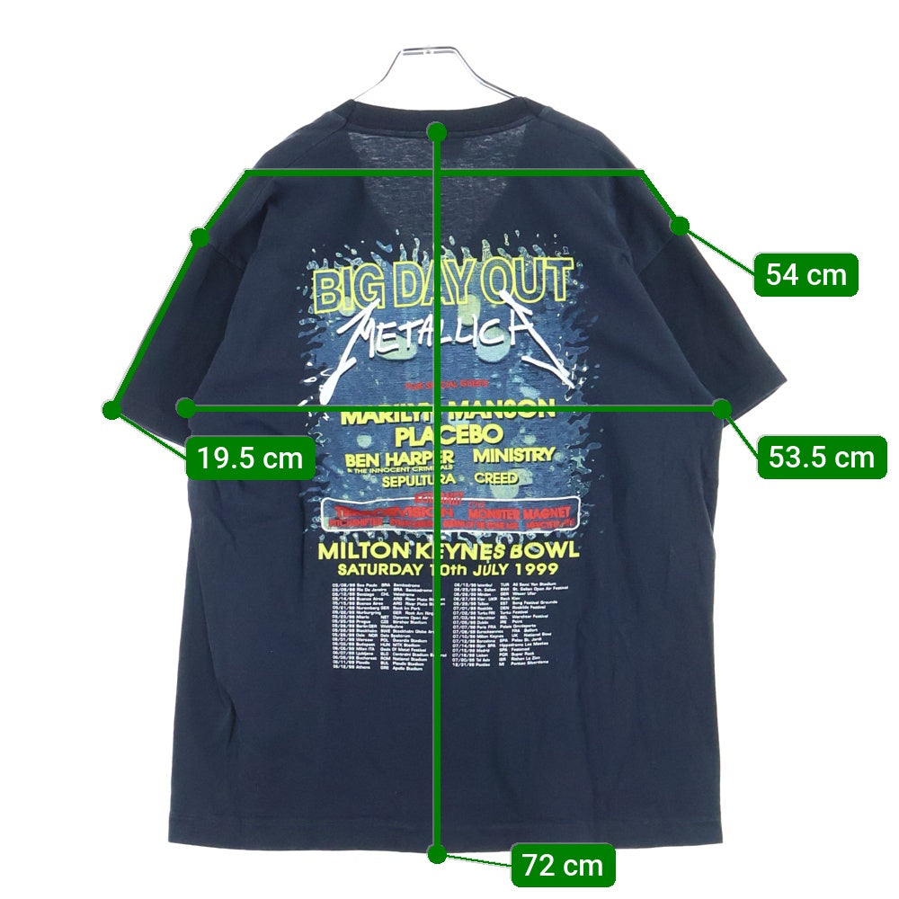 VINTAGE(ヴィンテージ) 99s METALLICA メタリカ ツアー半袖Tシャツ カットソー ブラック