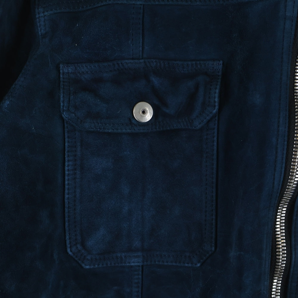 ISAMU KATAYAMA BACKLASH(イサムカタヤマバックラッシュ) スエードジップアップジャケット レザージャケット ブルー 1878-04