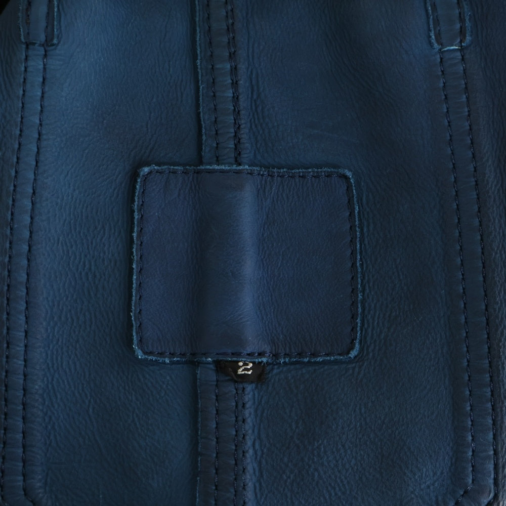 ISAMU KATAYAMA BACKLASH(イサムカタヤマバックラッシュ) スエードジップアップジャケット レザージャケット ブルー 1878-04