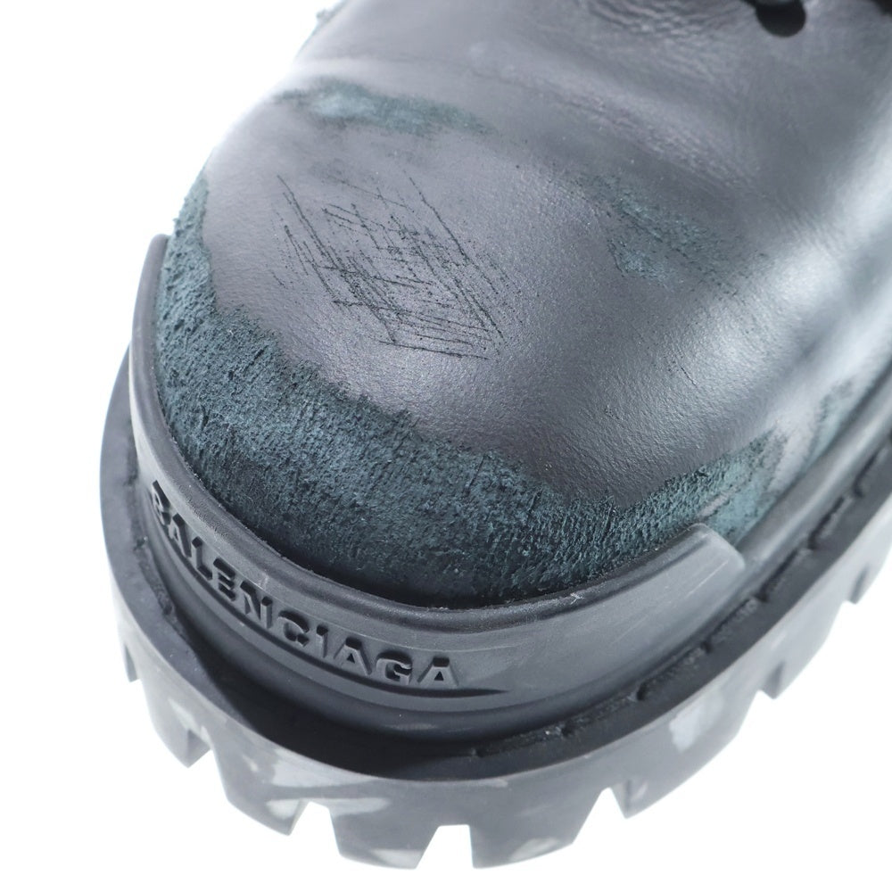BALENCIAGA(バレンシアガ) STRIKE 20MM ストライクピアーシングレザーブーツ ブラック/シルバー 763495