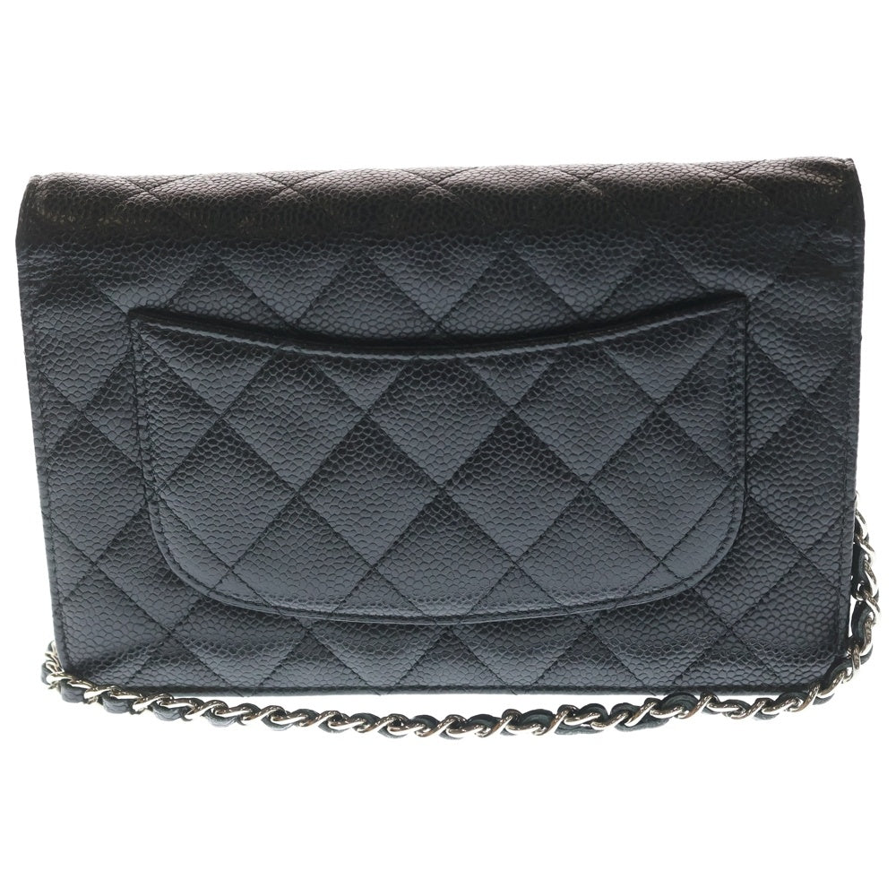 CHANEL(シャネル) マトラッセ キャビアスキン チェーンウォレット ショルダーバッグ ブラック AP0250 レディース