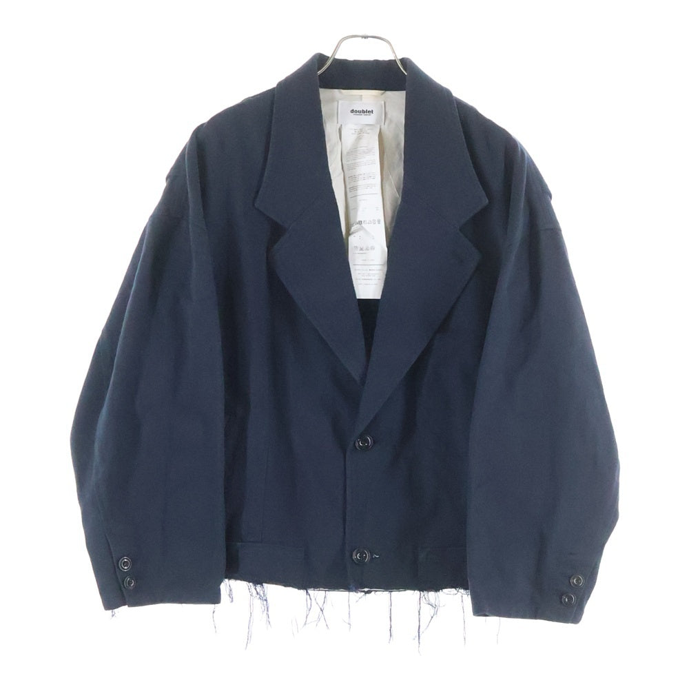 doublet(ダブレット) SILK CHINO CUT-OFF JACKET シルクチノ カットオフ ジャケット ネイビー 21SS10JK39