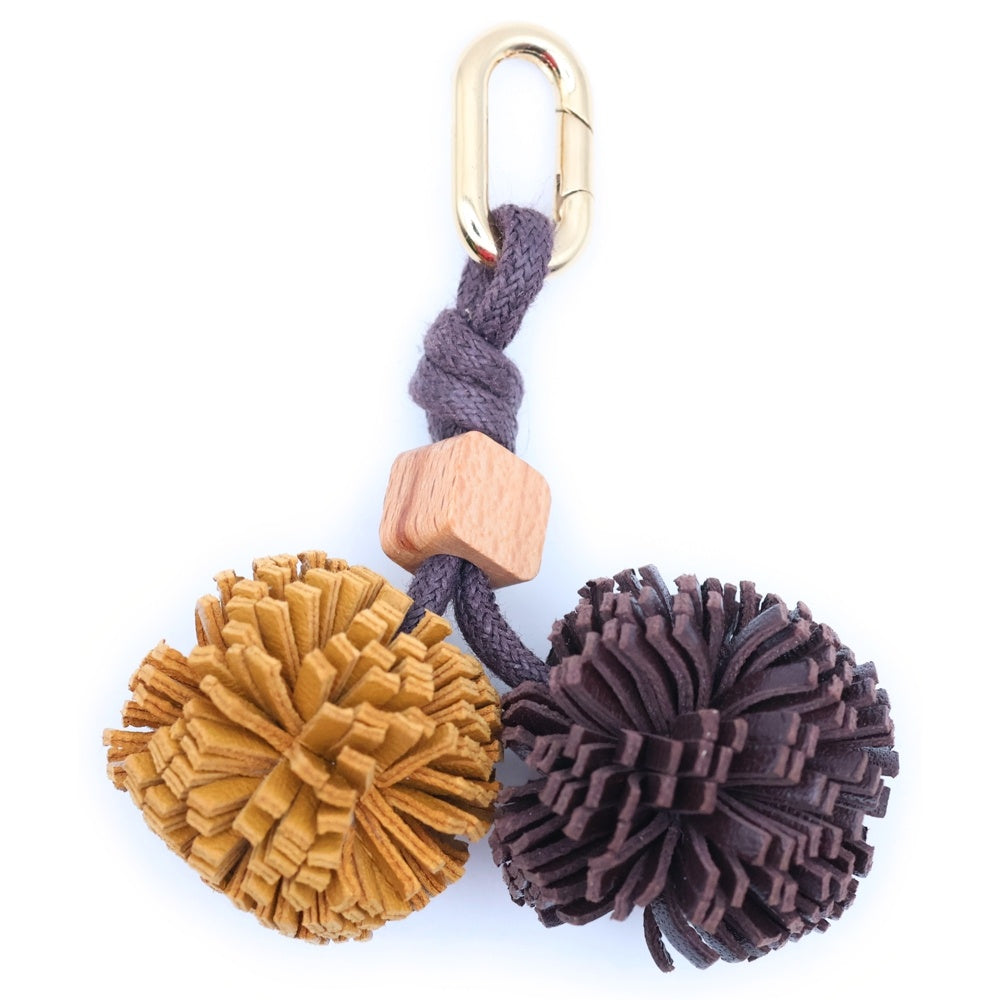 miumiu(ミュウミュウ) レザー マイクロトリックチャーム キーホルダー ブラウン レディース