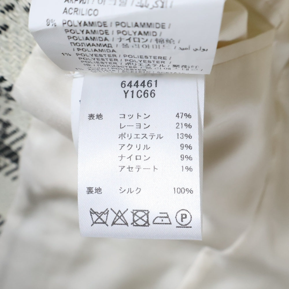 SAINT LAURENT PARIS(サンローランパリ) ツイードチェック1Bテーラードジャケット チェック ホワイト 644461 Y1C66