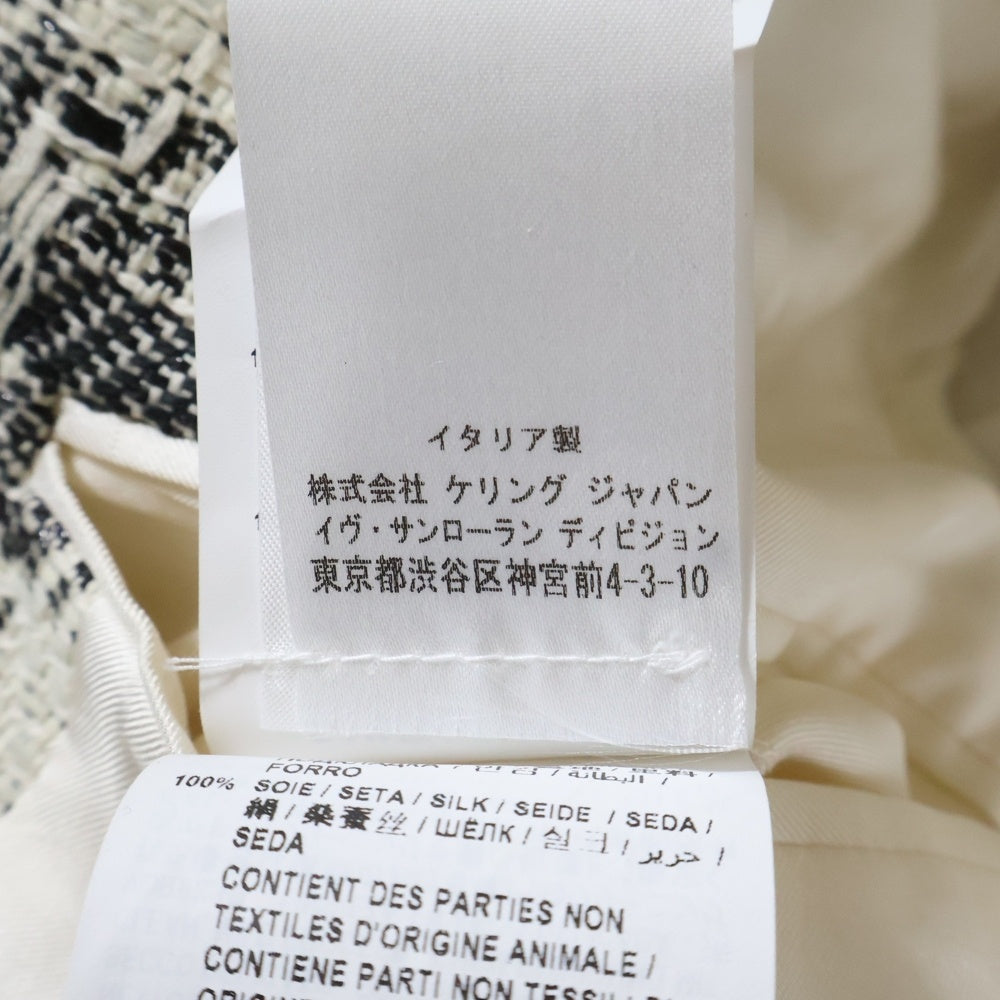 SAINT LAURENT PARIS(サンローランパリ) ツイードチェック1Bテーラードジャケット チェック ホワイト 644461 Y1C66