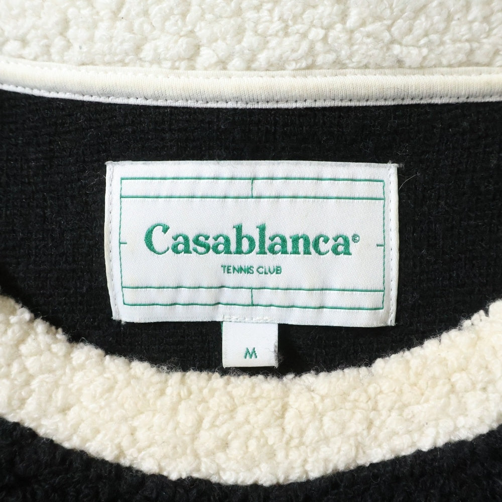 CASABLANCA(カサブランカ) ロゴニット クルーネックセーター ブラック MF21-JTP-033