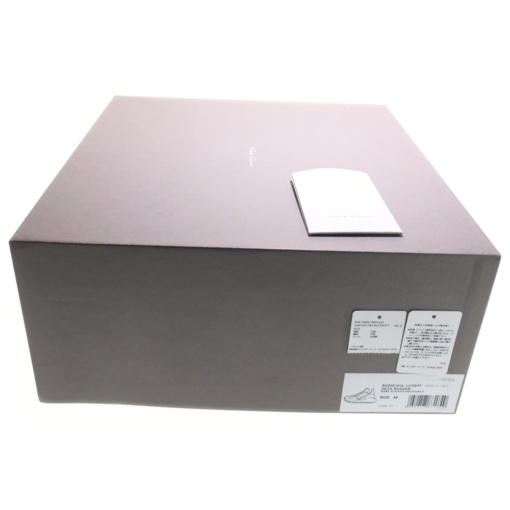 Rick Owens(リックオウエンス) GETH RUNNER ゲスランナー ローカットシューズ レザーシューズ ブラック/ホワイト RU02E1814 LCOEP7