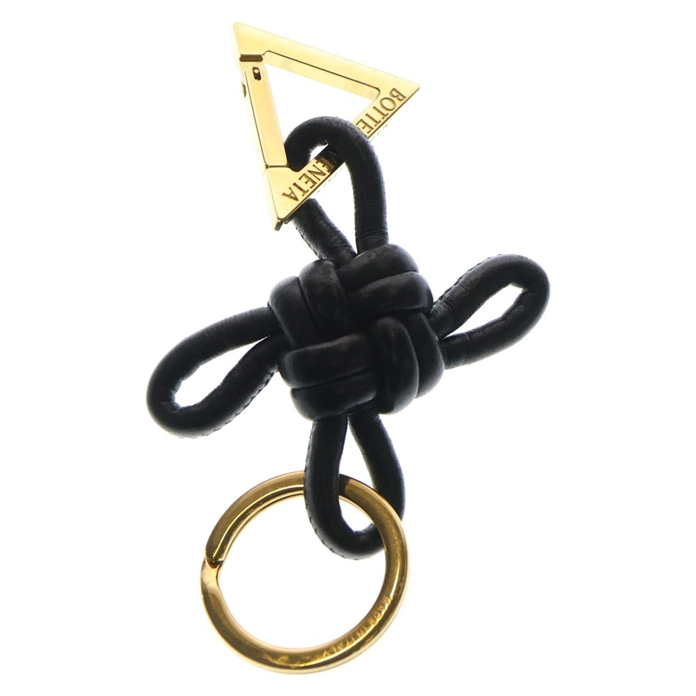 BOTTEGA VENETA(ボッテガヴェネタ) トライアングル キーリング バッグチャーム ブラック/ゴールド レディース