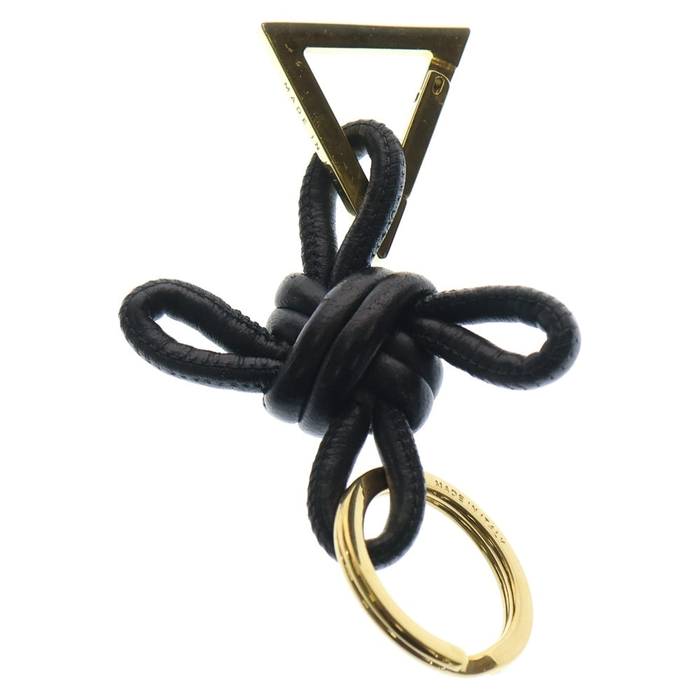 BOTTEGA VENETA(ボッテガヴェネタ) トライアングル キーリング バッグチャーム ブラック/ゴールド レディース
