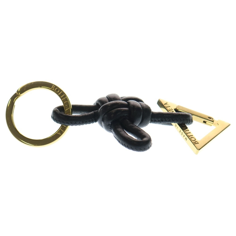 BOTTEGA VENETA(ボッテガヴェネタ) トライアングル キーリング バッグチャーム ブラック/ゴールド レディース