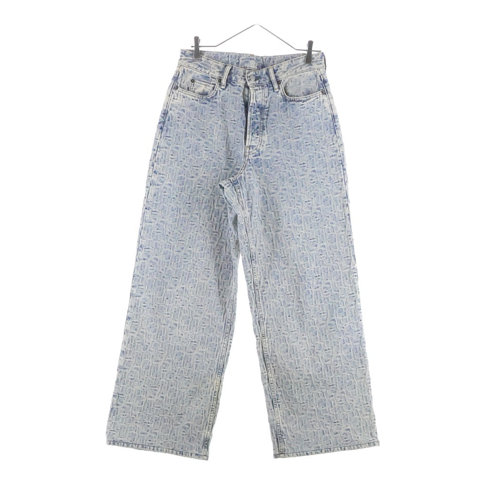 Acne Studios(アクネ ストゥディオズ) 1981M FN Monogram モノグラムルーズフィット ワイドデニムパンツ ブルー B00349