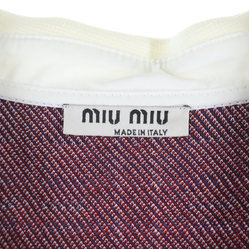 miumiu(ミュウミュウ) Plaid Mini Dress in Rosso チェック柄 ミニドレス ワンピース レッド MJA801 1IWJ レディース