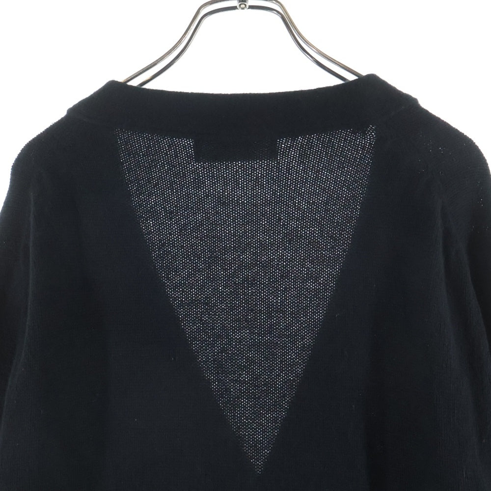 Christian Dior(クリスチャンディオール) レフトサイドロゴ刺繍 Vネック カシミヤ カーディガン ブラック 243M230AT474