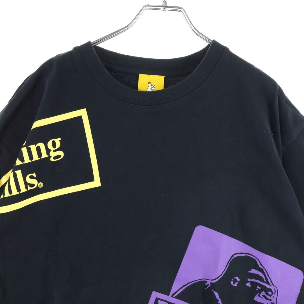 FR2(エフアールツー) ×XLARGE ×エクストララージ 両面ロゴプリント クルーネック半袖Tシャツ カットソー ブラック FRC1106