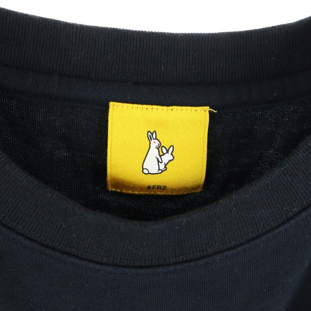 FR2(エフアールツー) ×XLARGE ×エクストララージ 両面ロゴプリント クルーネック半袖Tシャツ カットソー ブラック FRC1106
