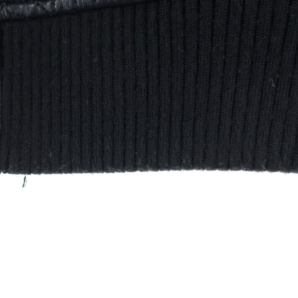 UNKNOWN LONDON(アンノーンロンドン) フェイクレザー 総柄デザイン レザージャケット ブラック