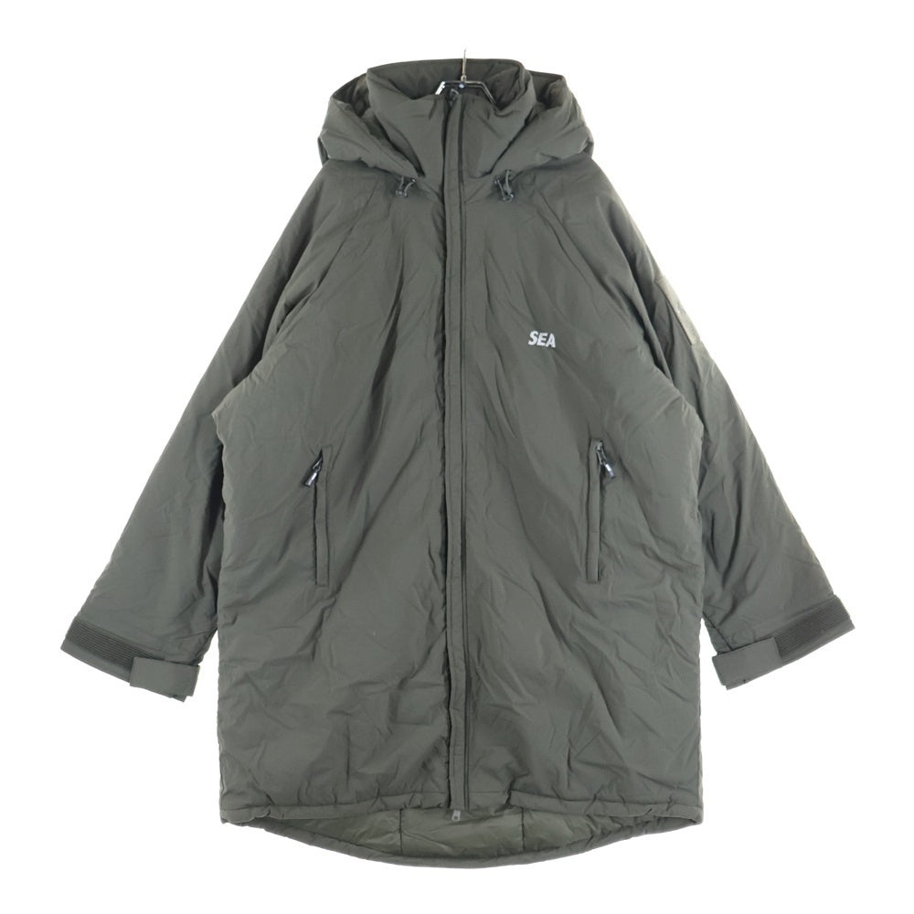 WILD THINGS(ワイルドシングス) ×WIND AND SEA READY PARKA ×ウィンダンシー ロゴ刺繍 フーデッドダウンコート カーキ WT22525SN-WAS