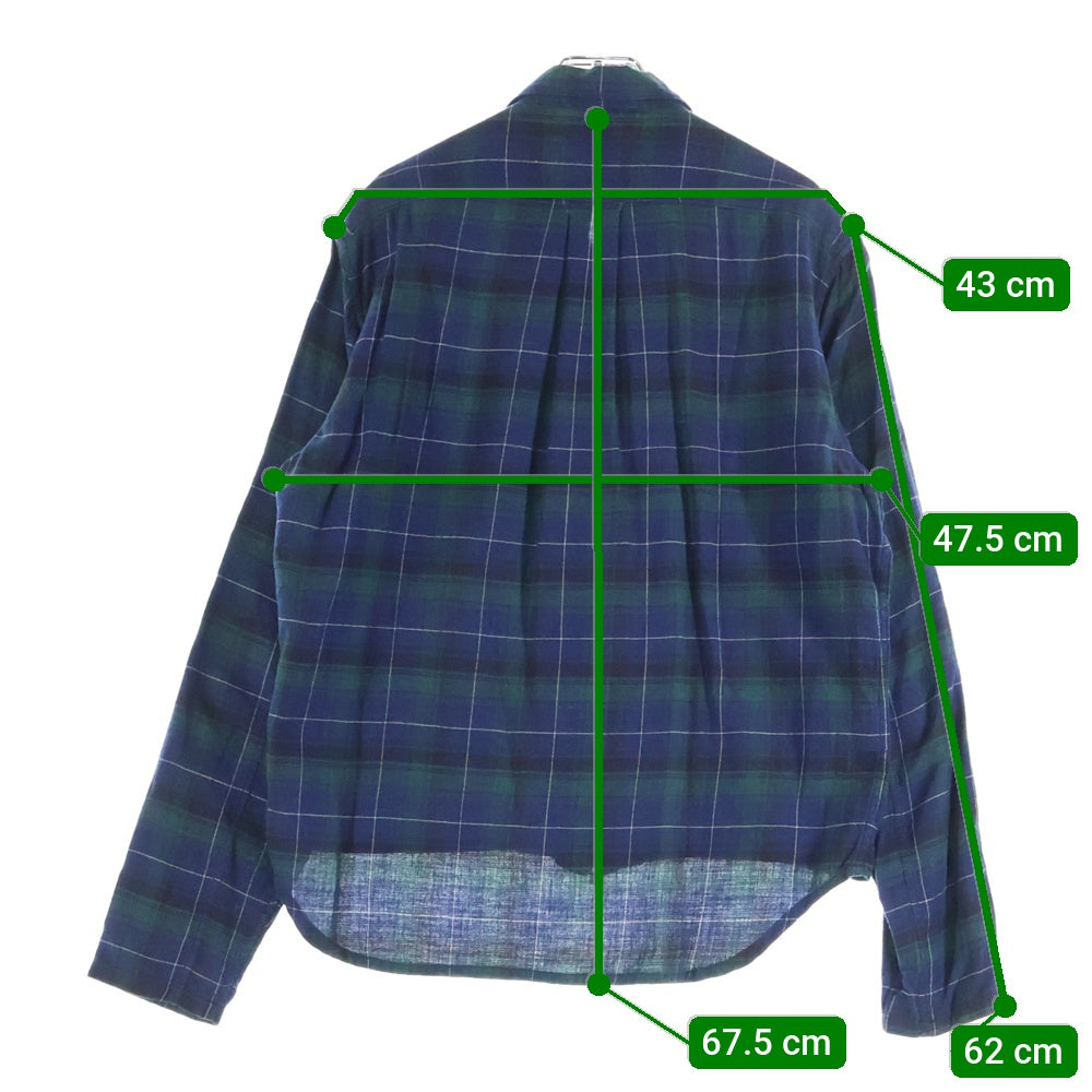 CHROME HEARTS(クロムハーツ) Y NOT HEYWOOD Zip Up Check Shirt ワイノット ヘイウッド ジップアップ チェック長袖シャツ グリーン