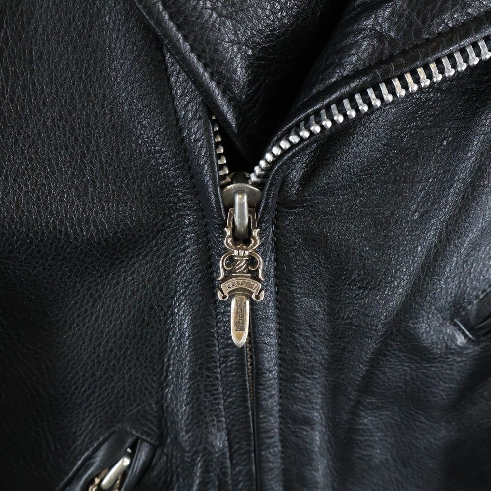 CHROME HEARTS(クロムハーツ) ×HERMES JJ DEAN エルメス JJディーン ダガージップライダース レザージャケット ブラック