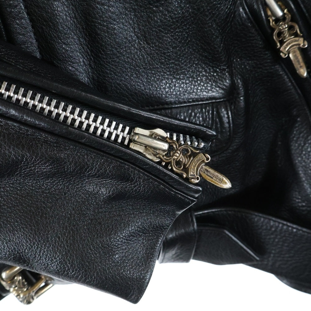 CHROME HEARTS(クロムハーツ) ×HERMES JJ DEAN エルメス JJディーン ダガージップライダース レザージャケット ブラック
