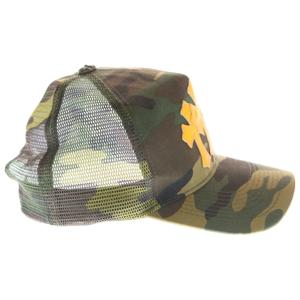 CHROME HEARTS(クロムハーツ) Cemetery Cross Patch Trucker Cap セメタリークロスパッチ トラッカー ベースボールキャップ 帽子 オレンジ/カモ