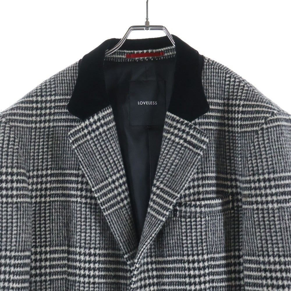 LOVELESS(ラブレス) グレンチェックコート ハウンドトゥースロングチェスターコート グレー 61B21-201-05