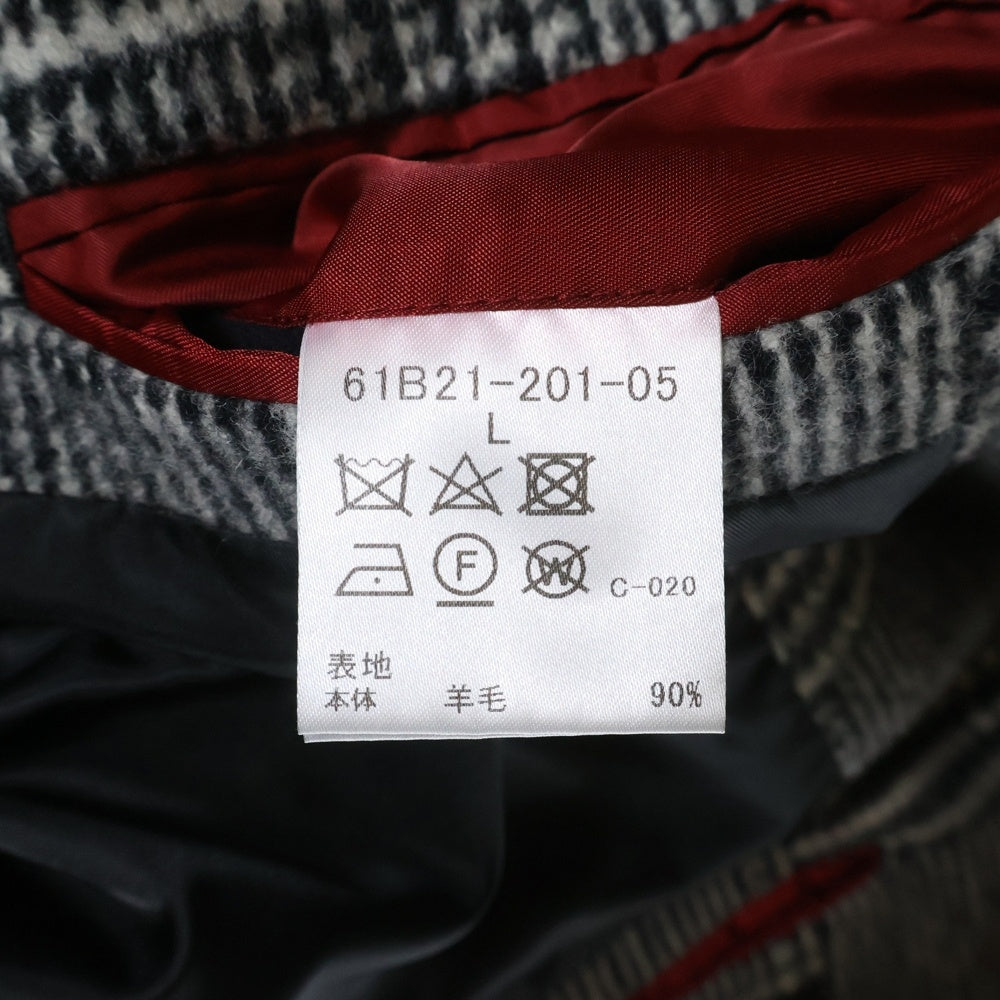 LOVELESS(ラブレス) グレンチェックコート ハウンドトゥースロングチェスターコート グレー 61B21-201-05