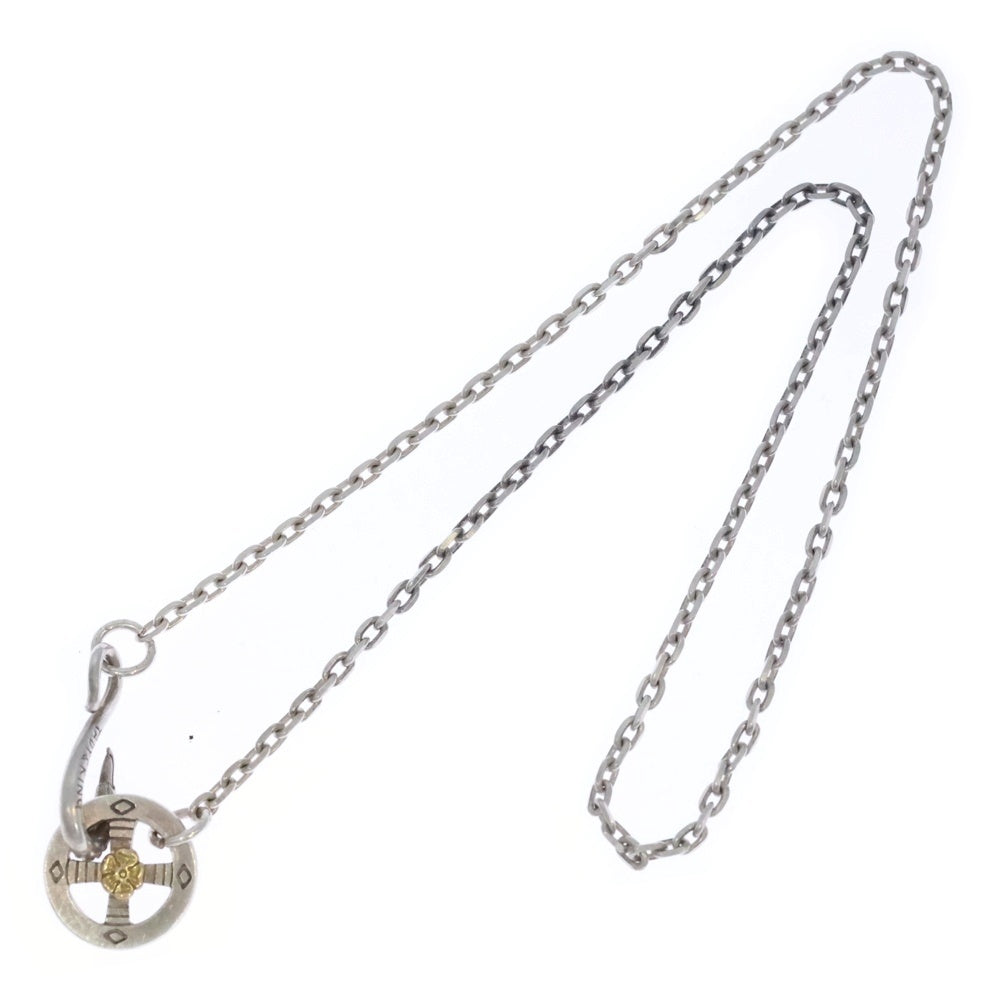 TADY & KING(タディアンドキング) イーグルフック&レギュラーホイールK18ローズ付きチェーン 細角 ネックレス シルバー