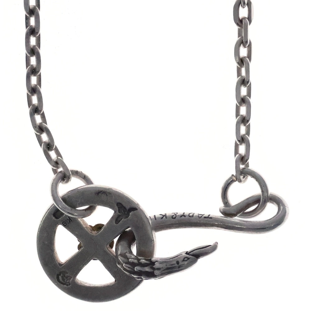 TADY & KING(タディアンドキング) イーグルフック&レギュラーホイールK18ローズ付きチェーン 細角 ネックレス シルバー