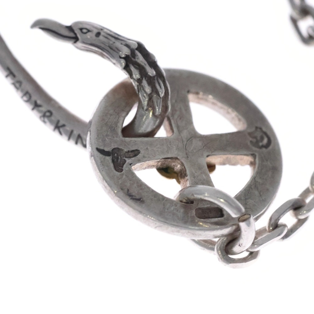 TADY & KING(タディアンドキング) イーグルフック&レギュラーホイールK18ローズ付きチェーン 細角 ネックレス シルバー