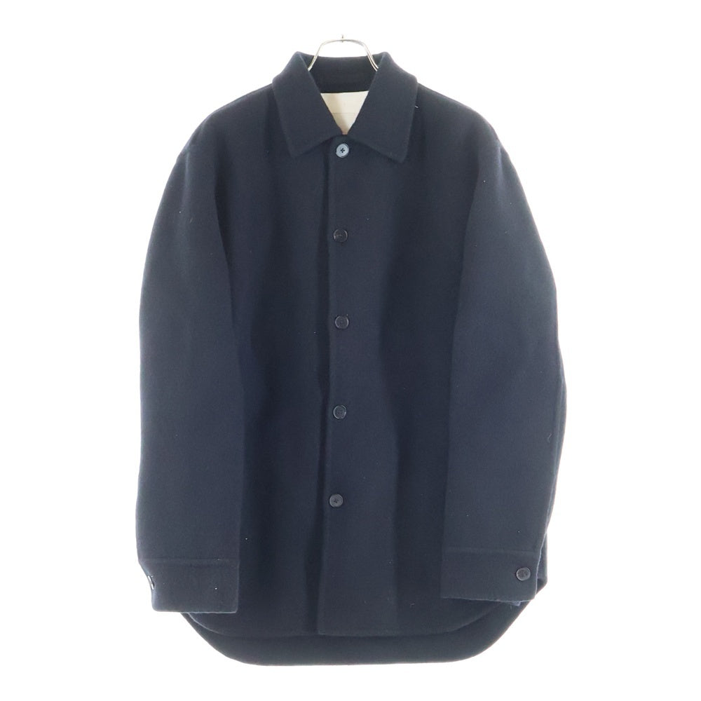 JIL SANDER(ジルサンダー) 23AW ワードローブ フェルトバージンウールジャケット ウール オーバーサイズシャツジャケット ブラック J23BN0006