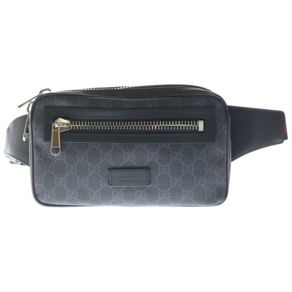 GUCCI(グッチ) GGスプリーム ボディバッグ ウエストバッグ ブラック 474293