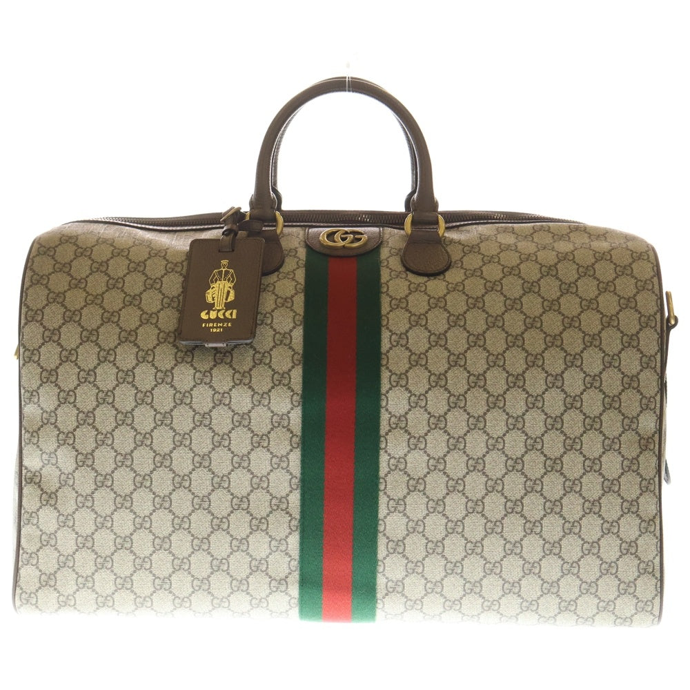 GUCCI(グッチ) GGスプリーム シェリーライン ボストンバッグ ハンドバッグ ブラウン 547959