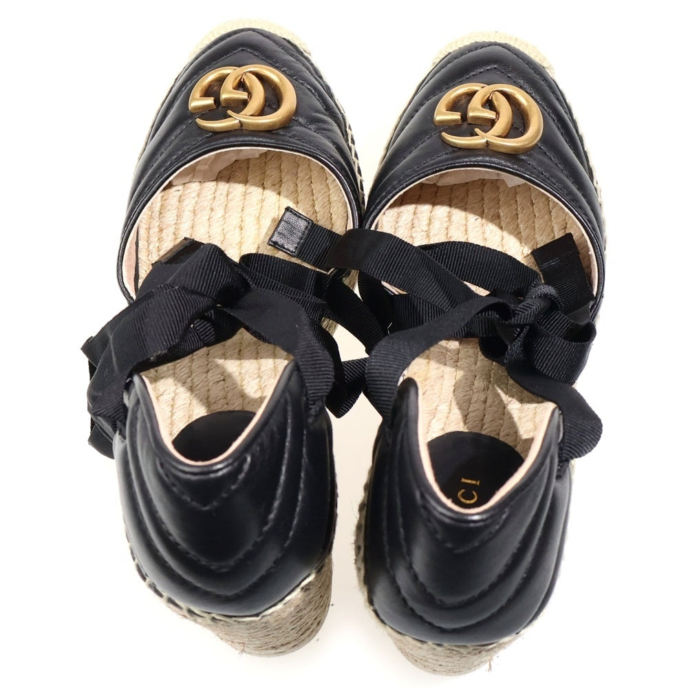 GUCCI(グッチ) GGマーモント ウェッジソールサンダル ヒール ブラック 573023 レディース